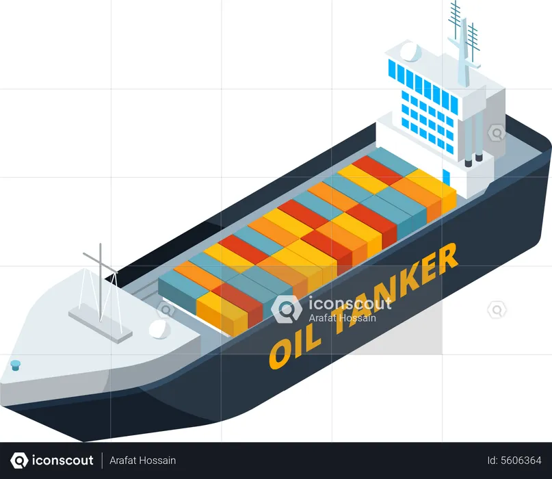 Oil ship overseas  Illustration
