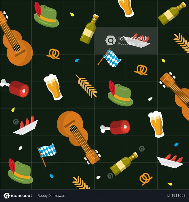 Oktober fest pattern  Illustration