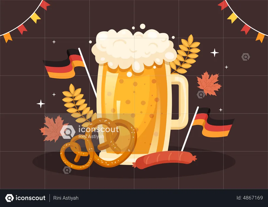 Oktoberfest Beer Festival  Illustration