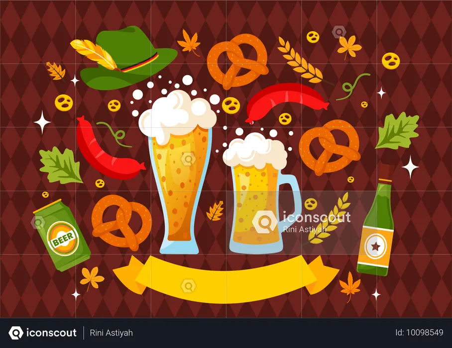 Oktoberfest Beer Festival  Illustration