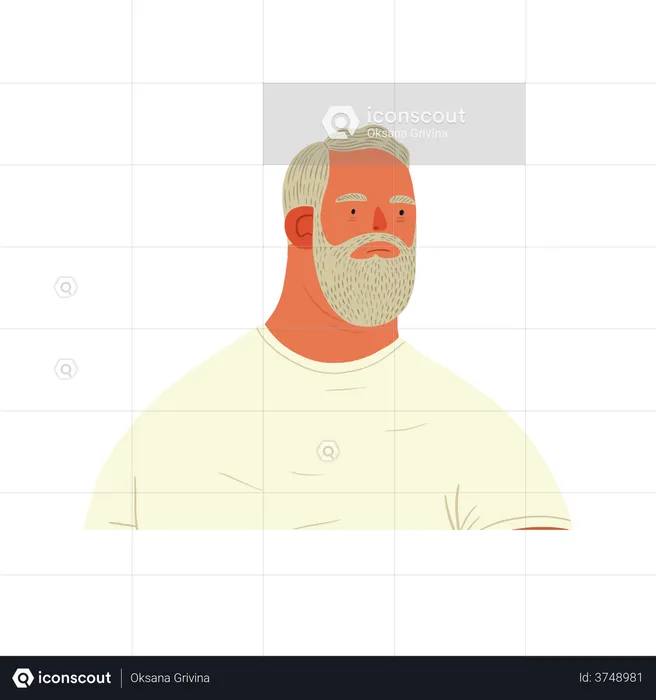 Old Bearded man  Illustration