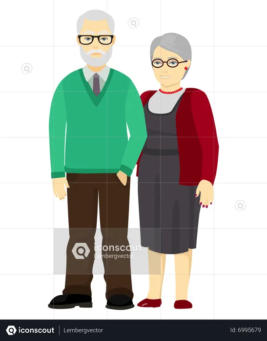 Old couple  Illustration