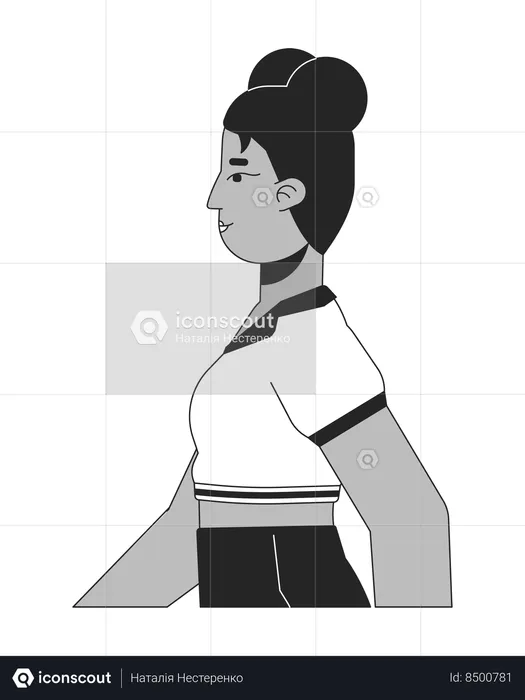 Old fashioned retro black woman  Illustration