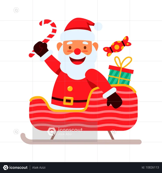 Old Happy Santa Claus Character  Illustration