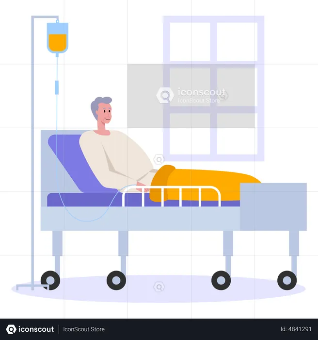 Old man admitted to hospital  Illustration