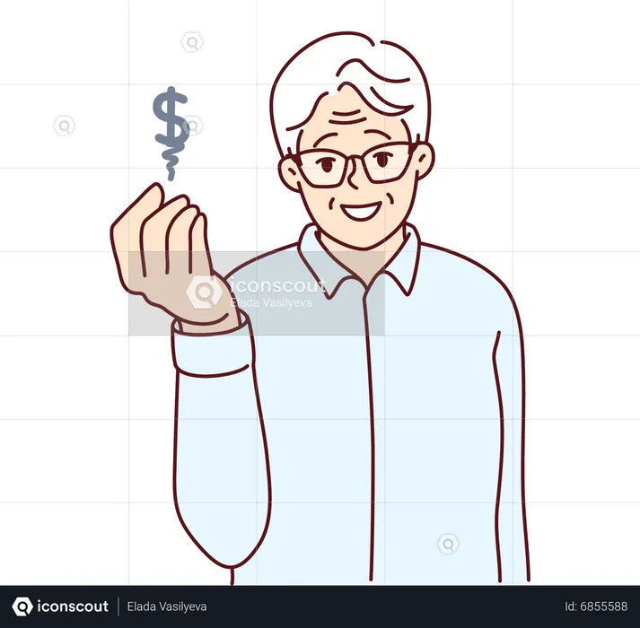 Old man giving business advice  Illustration