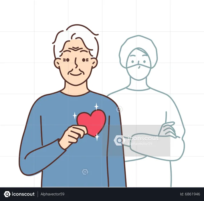 Old man promote good health  Illustration