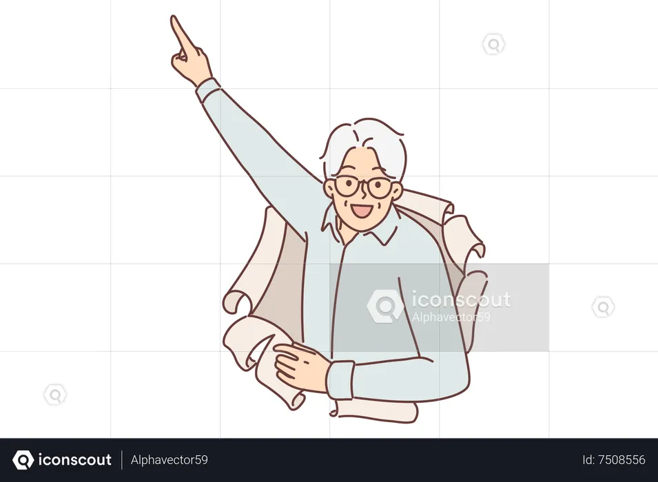 Old man showing finger  Illustration