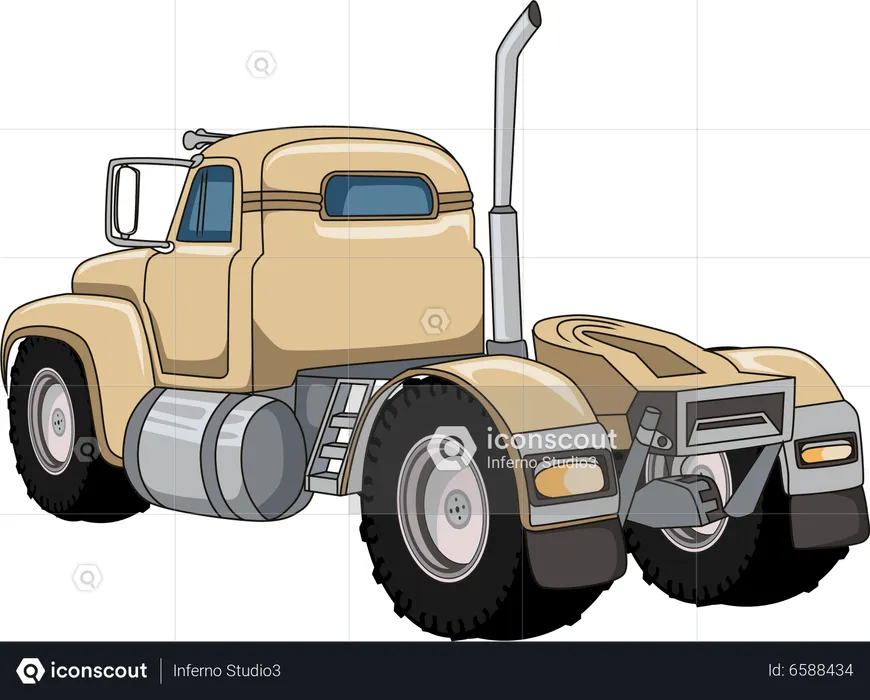 Old semi big truck  Illustration