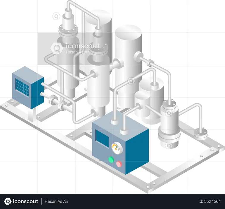 Ölrohrtemperatur mit Gaspipeline  Illustration