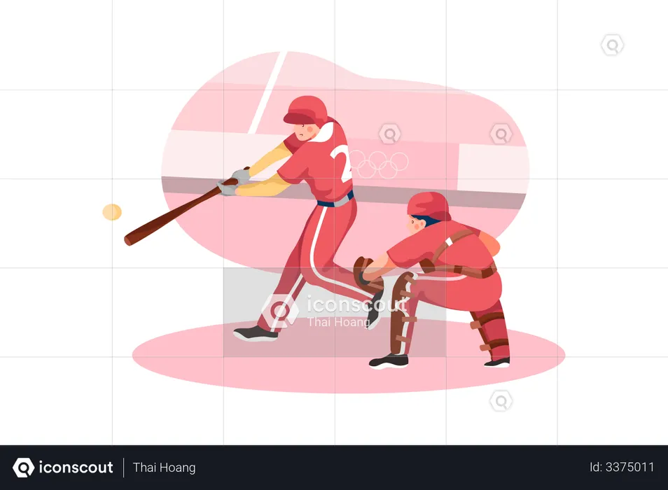 Olympic Baseball match  Illustration