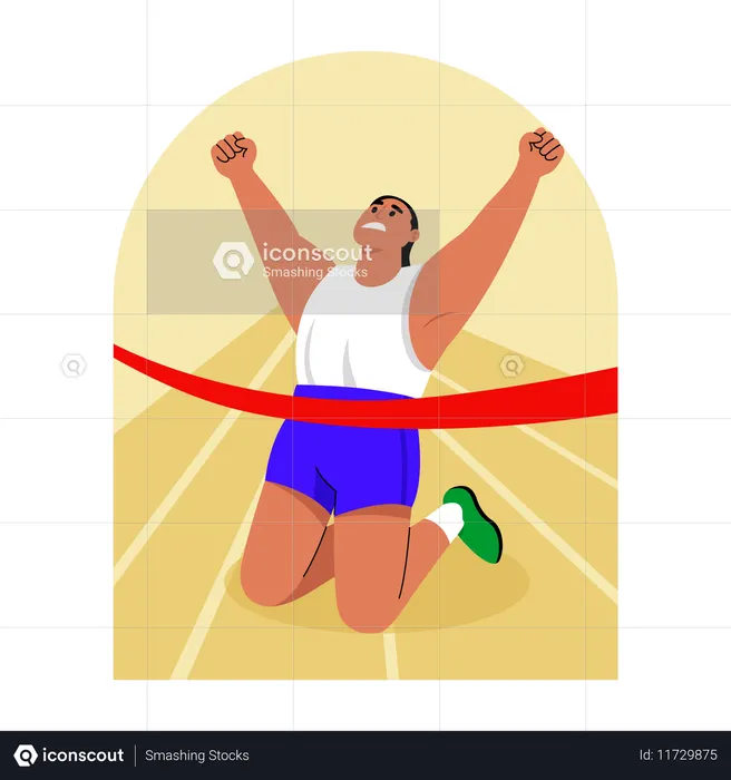 オリンピックレース優勝者  イラスト