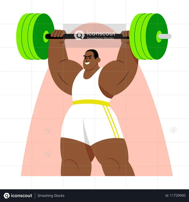オリンピック重量挙げ選手  イラスト