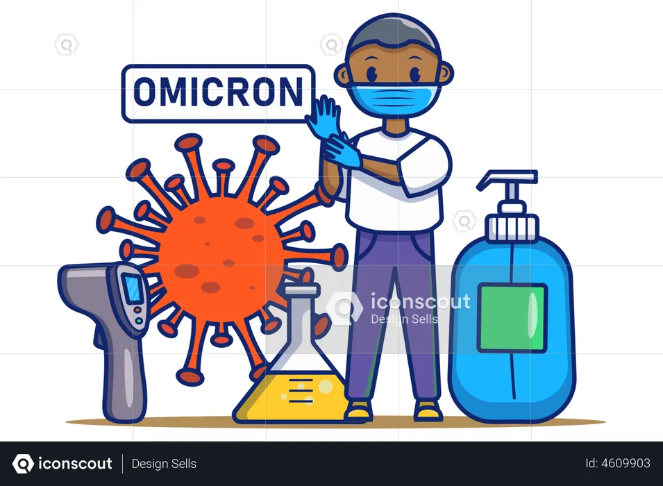 Omicron Virus Specialist  Illustration