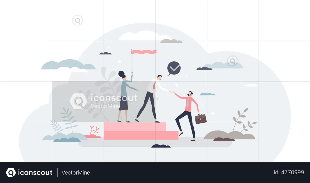 Onboarding colleague as introduction team with new member  Illustration