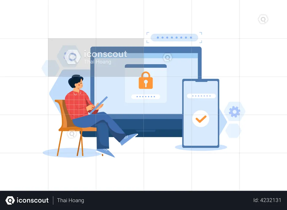 One Time Password security  Illustration