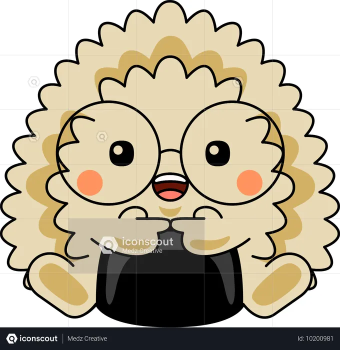 Onigiri mascot shy  Illustration