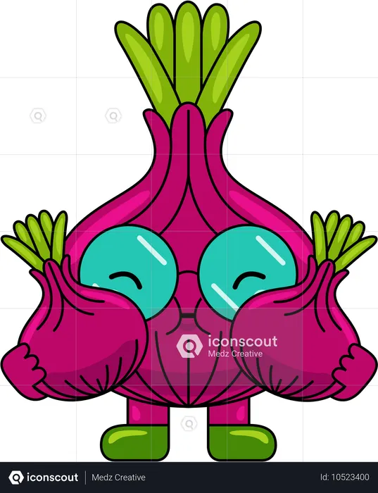 Onion Mascot Character  Illustration