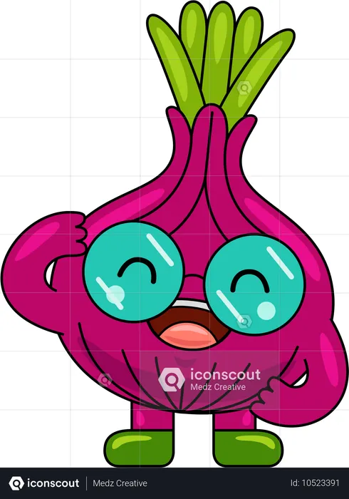 Onion Mascot Character laughing  Illustration