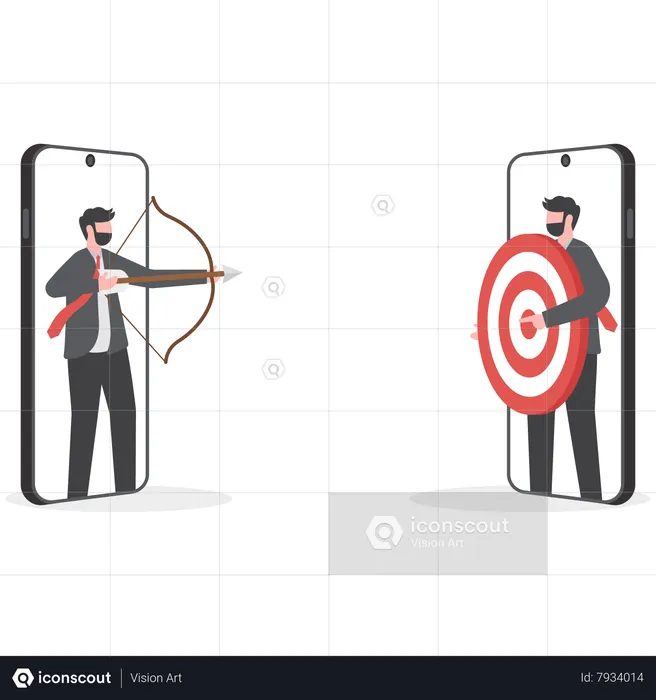 Online ads that will follow target audience across all using devices  Illustration
