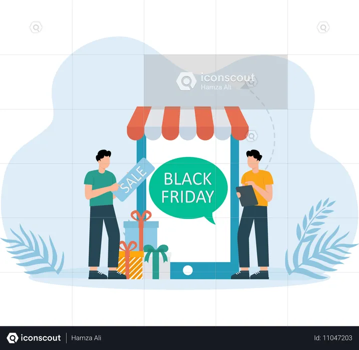 Online Advertisement sale of Black Friday  Illustration