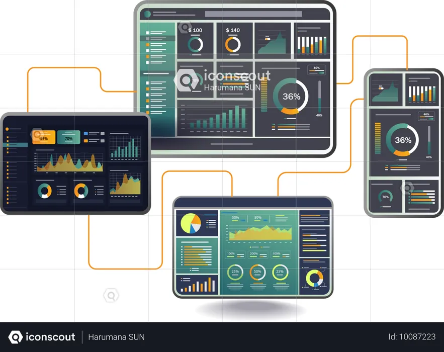 Online-Analysediagramm  Illustration