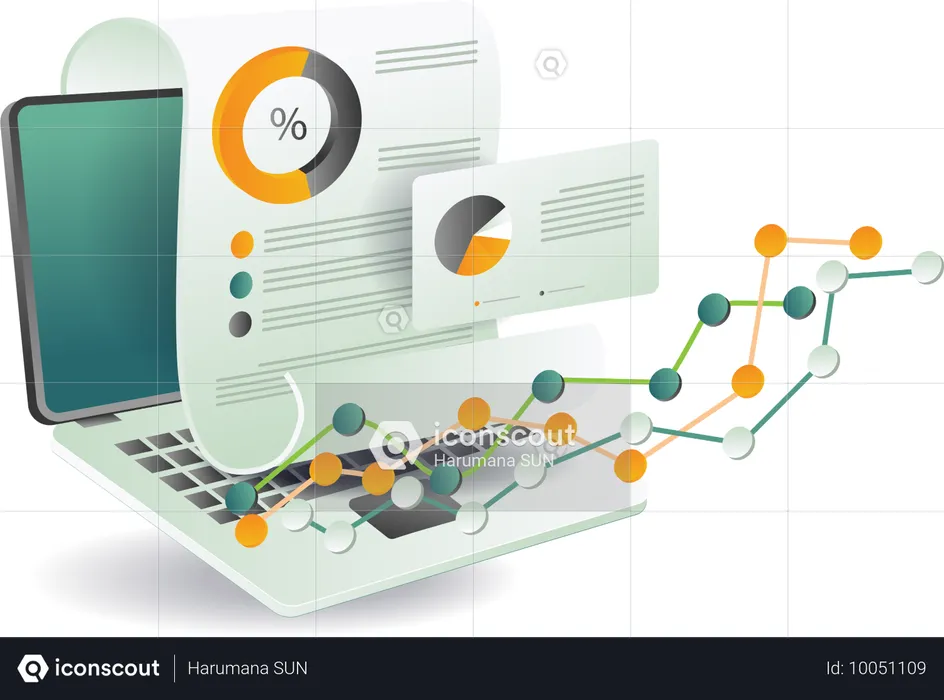 온라인 분석 차트  일러스트레이션