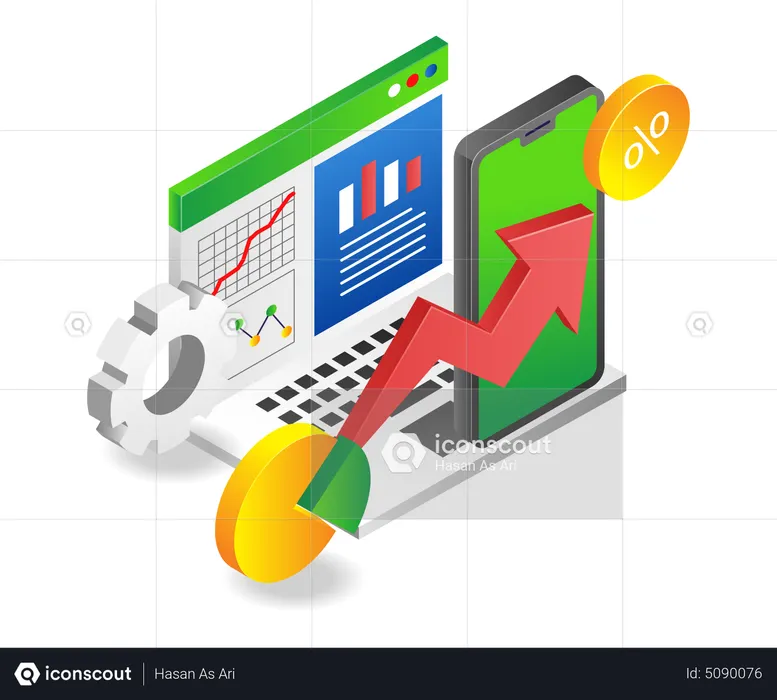 Online analyzes data  Illustration