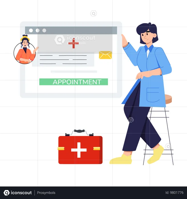 Online Appointment Fixed By Doctor  Illustration