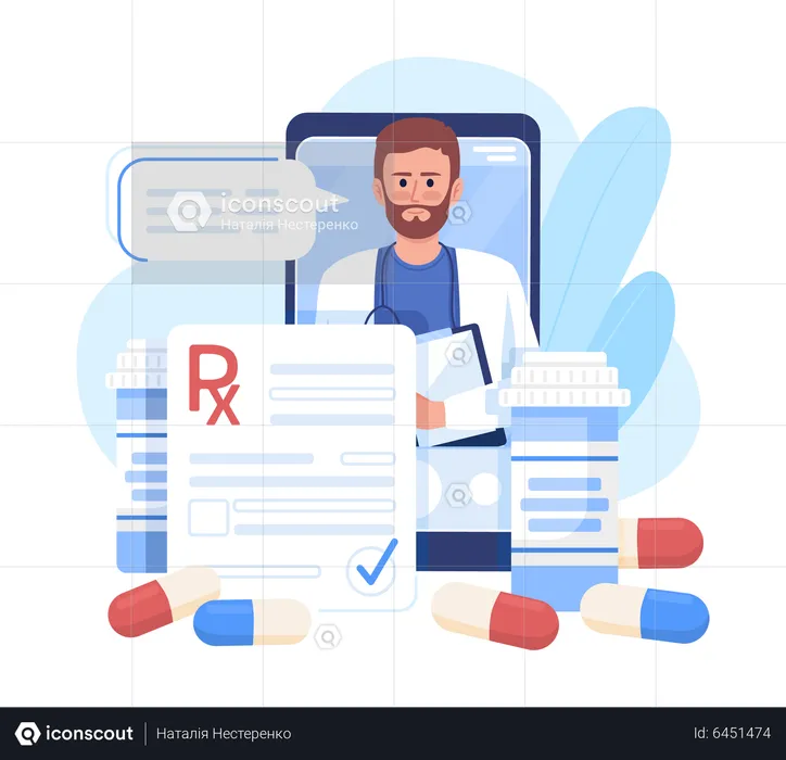 Online appointment with doctor  Illustration
