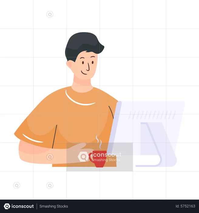 Online-Arbeiten am Computer  Illustration