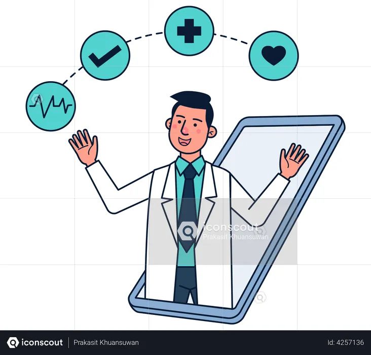 Online-Arzt  Illustration