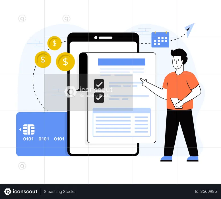 Online bank statement  Illustration