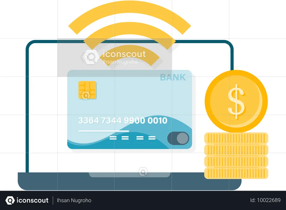 Online bank transfer  Illustration