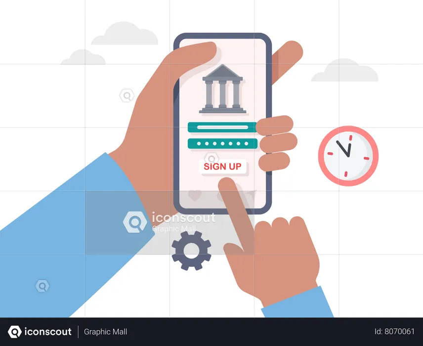 Online banking account application  Illustration