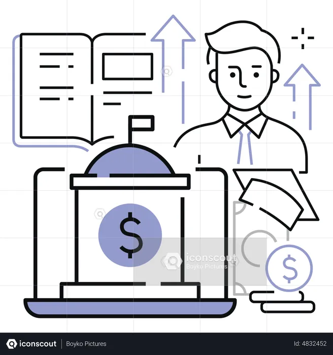 Online banking and finance management  Illustration