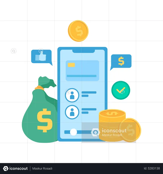 Online banking app  Illustration