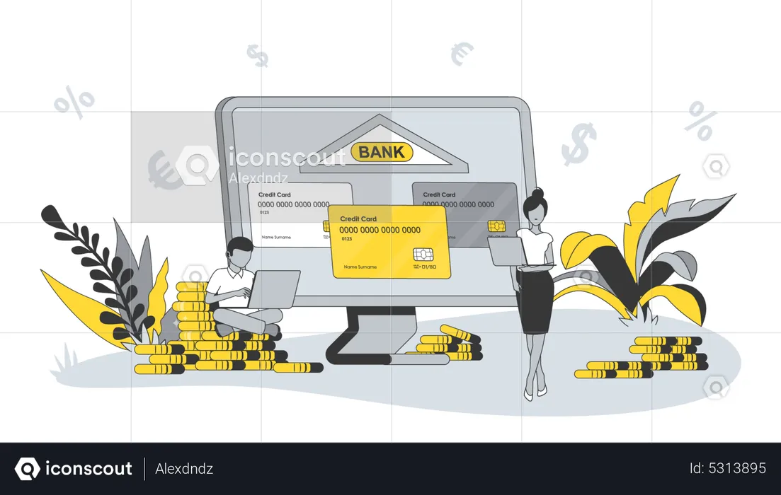 Online Banking service  Illustration