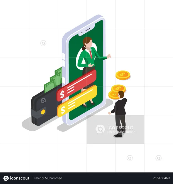 Online Banking Service  Illustration