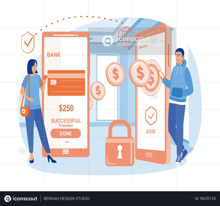 Online banking services  Illustration