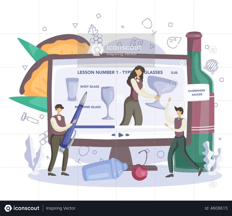 Online Bartender service  Illustration