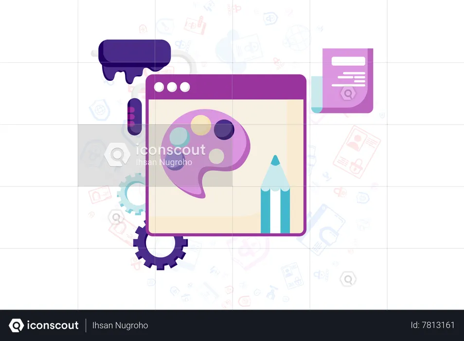 Online Based Design Software Interface  Illustration