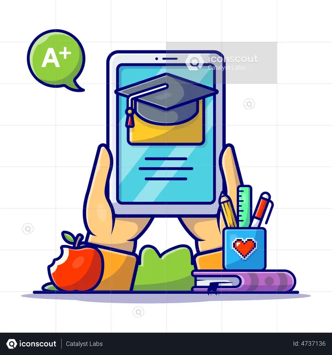 Online-Bildungs-App  Illustration