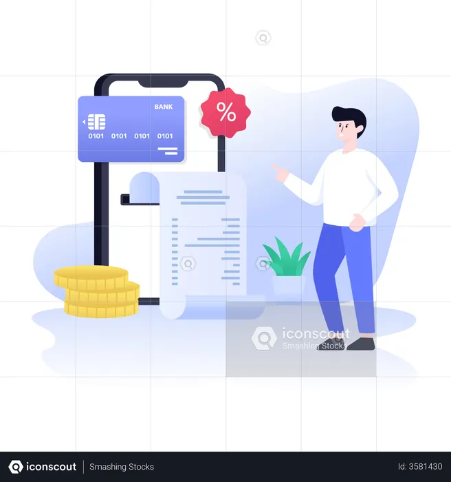 Online Bill  Illustration