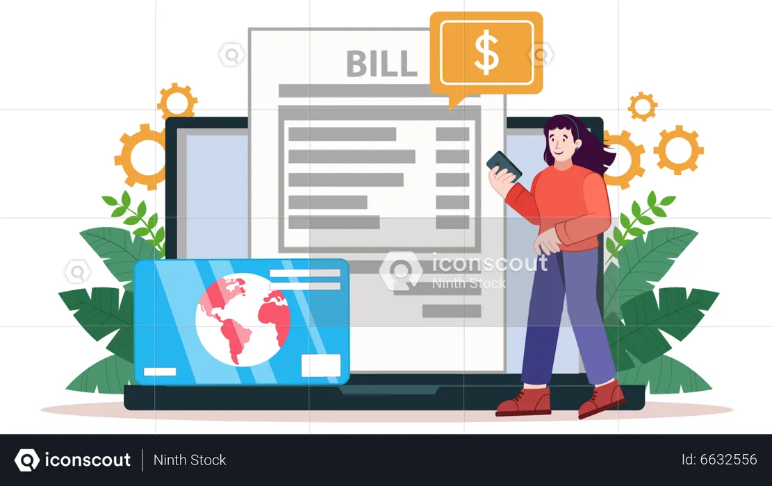 Online Bill Payment  Illustration