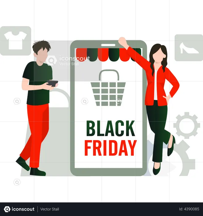 Online Black Friday Sale  Illustration