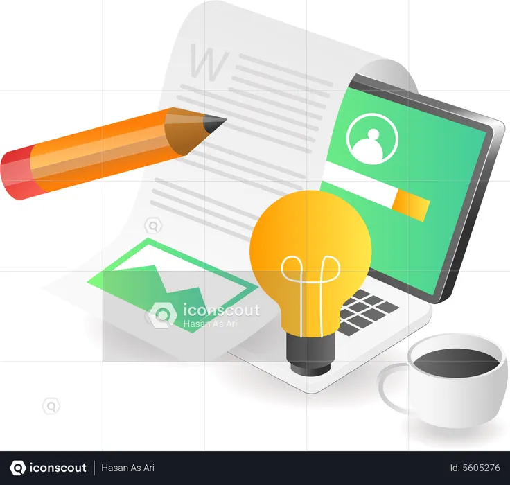 Online blog writing idea  Illustration