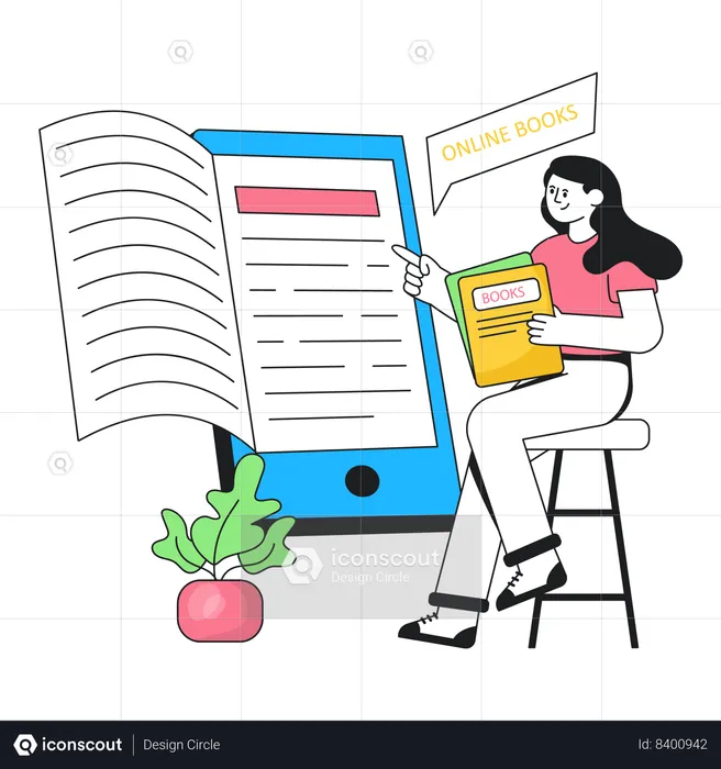 Online Book Application  Illustration