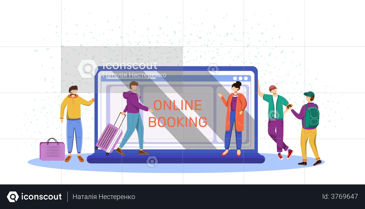Online Booking  Illustration