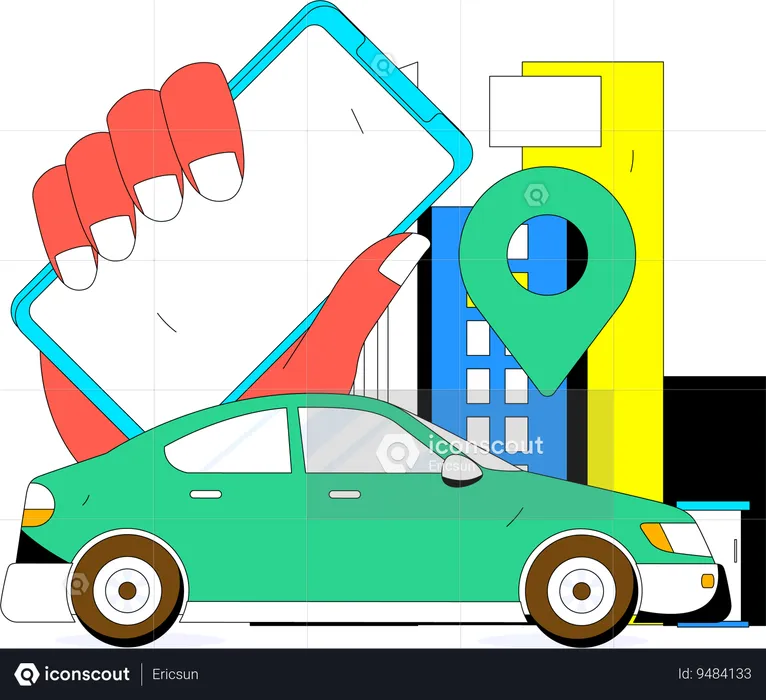 Online booking taxi  Illustration